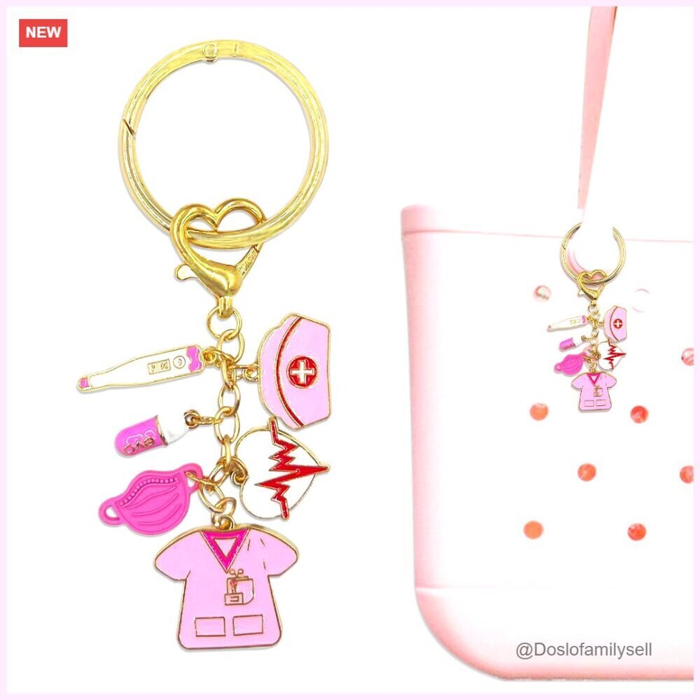Nurse Keychain Charm for Bogg Bags, Purse Handbag Accessory